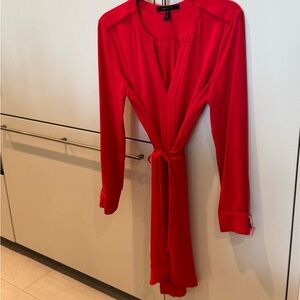 BCBG Vibrant Red Long Sleeve Dress Like New
